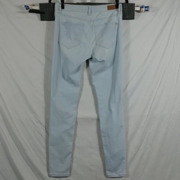 Garage Women's Blue Jeans High Rise Distressed Jeggings Y2K Size 05 - Picture 2 of 8